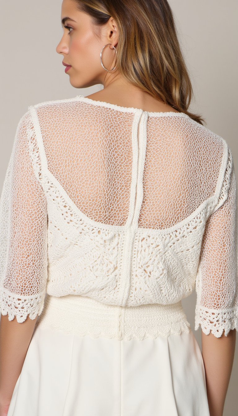 13. Sheer Mesh Overlay Top