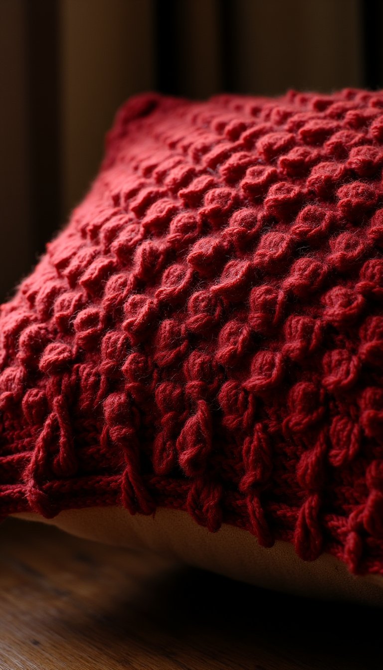 16. Bobble Stitch Throw Pillow