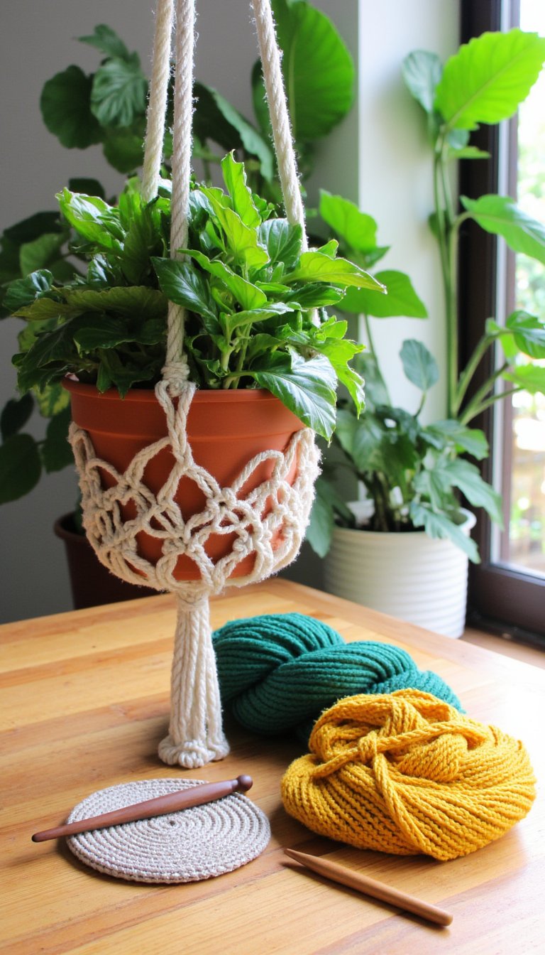 10. Macramé-Style Plant Hanger