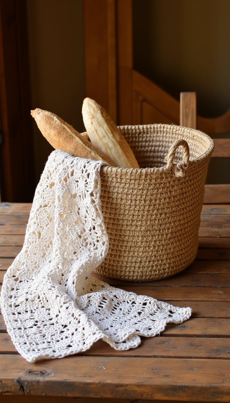 20. Bread Basket & Cloth Set