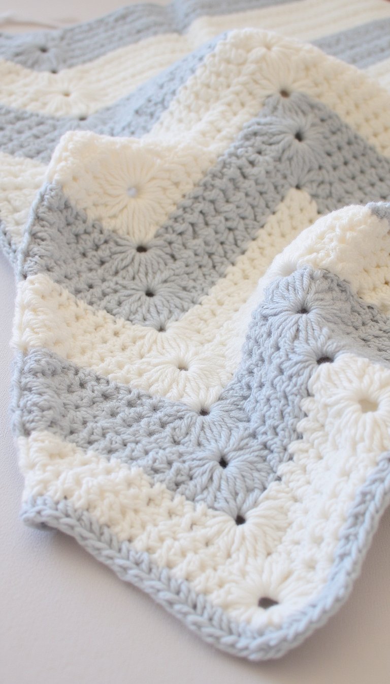 15. Chevron Striped Baby Blanket