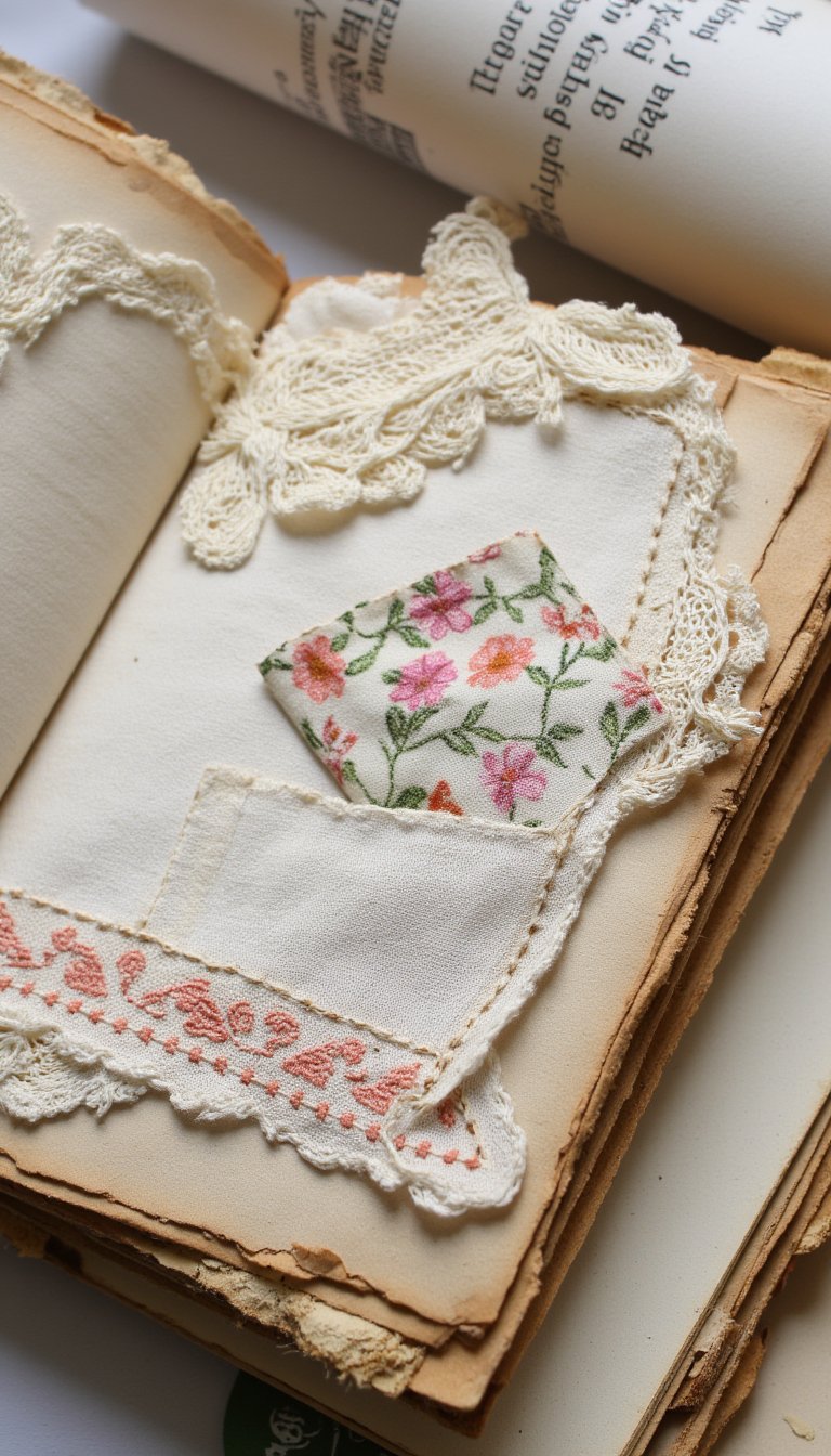 13. Fabric & Stitch-Embellished Pages