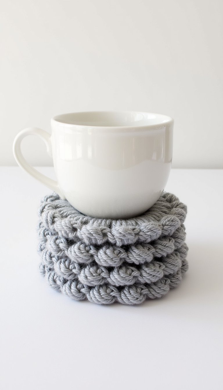 27. Textured Coasters with a "Waffle" or "Popcorn" Stitch