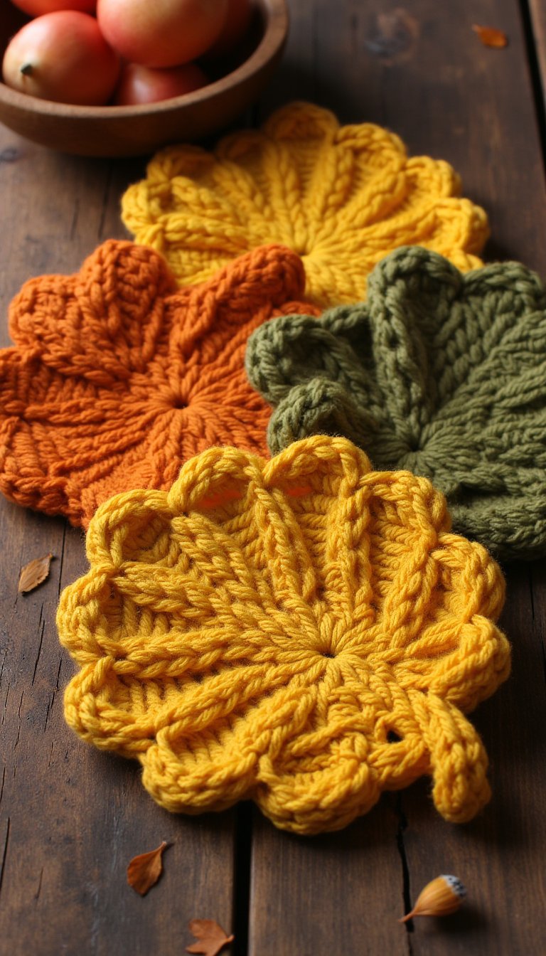 2. Textured Leaf Coasters