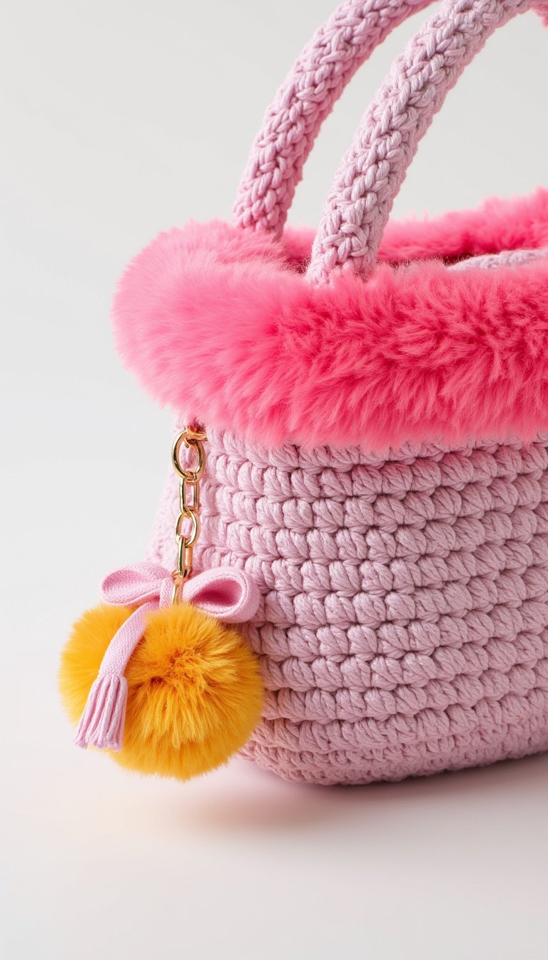 28. Baguette Bag with a Fun Fur Trim