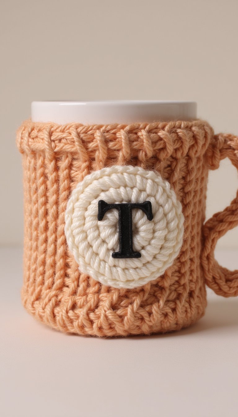 29. Personalised Initial Mug Cozy