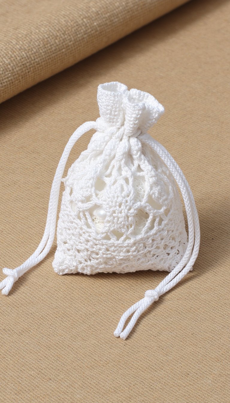 9. Delicate Lace Drawstring Pouch
