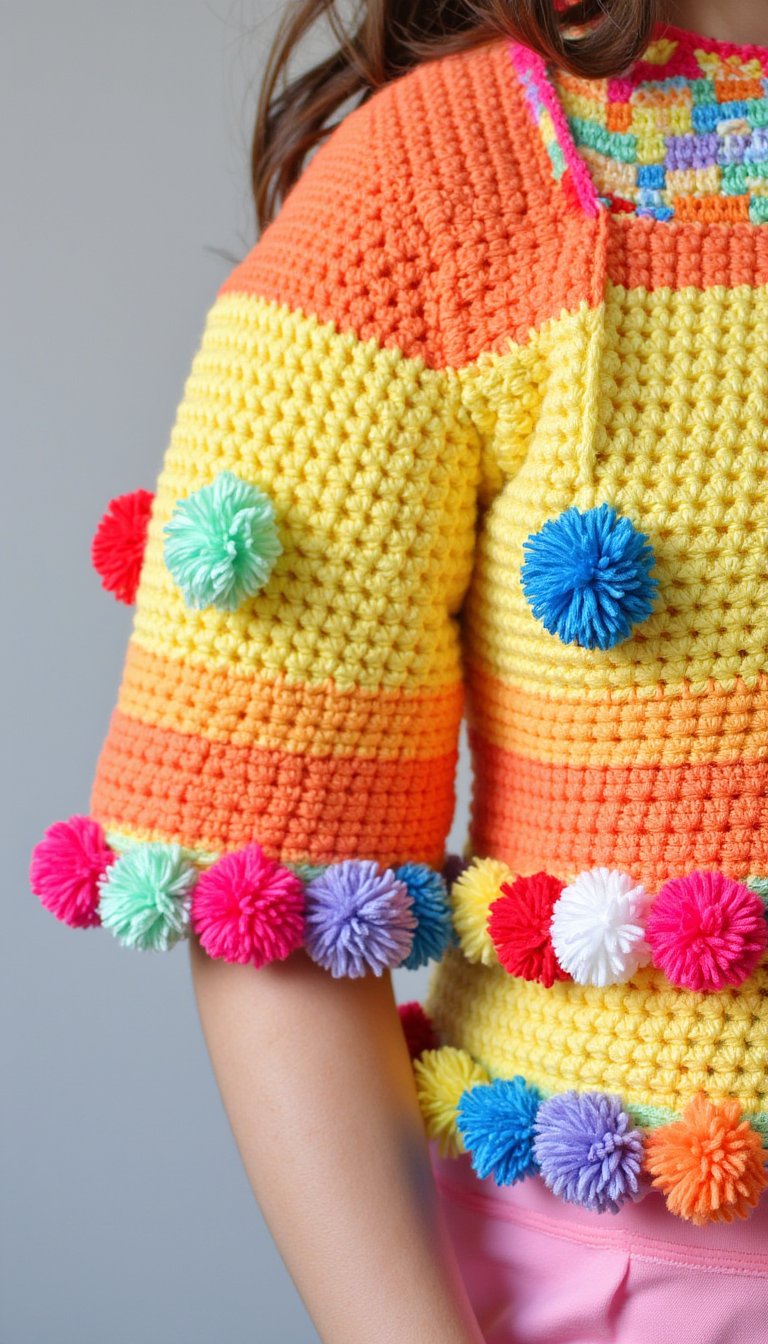 10. Playful Pom-Pom Trimmed Top