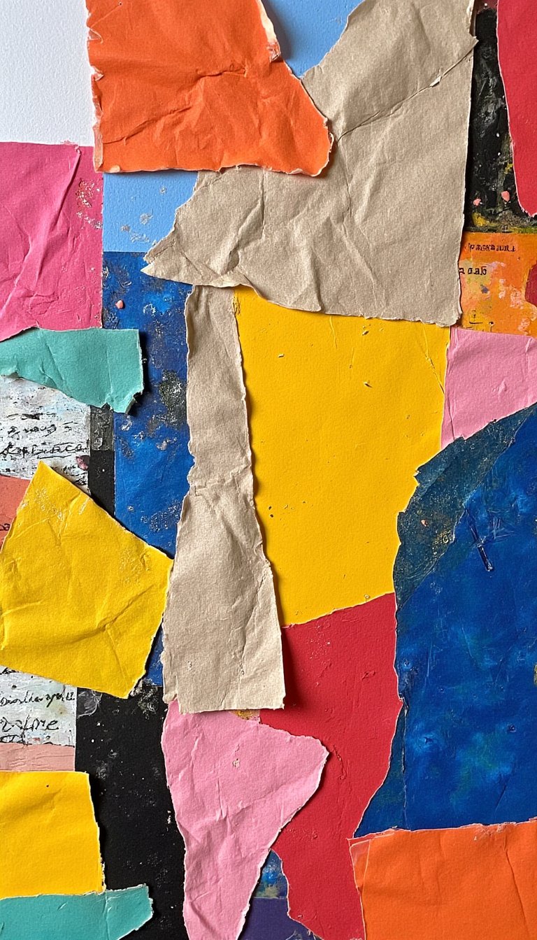 13. Abstract Collage Canvas Art