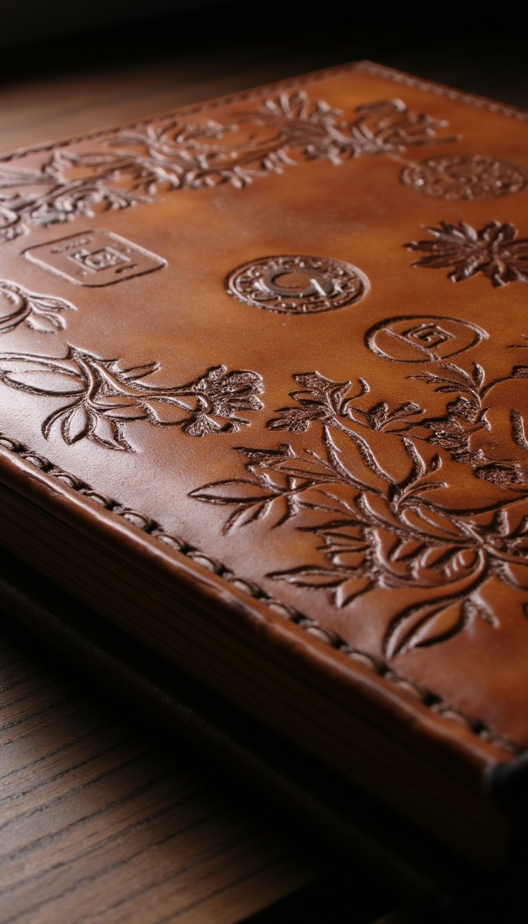 4. Leather or Faux Leather Tooling