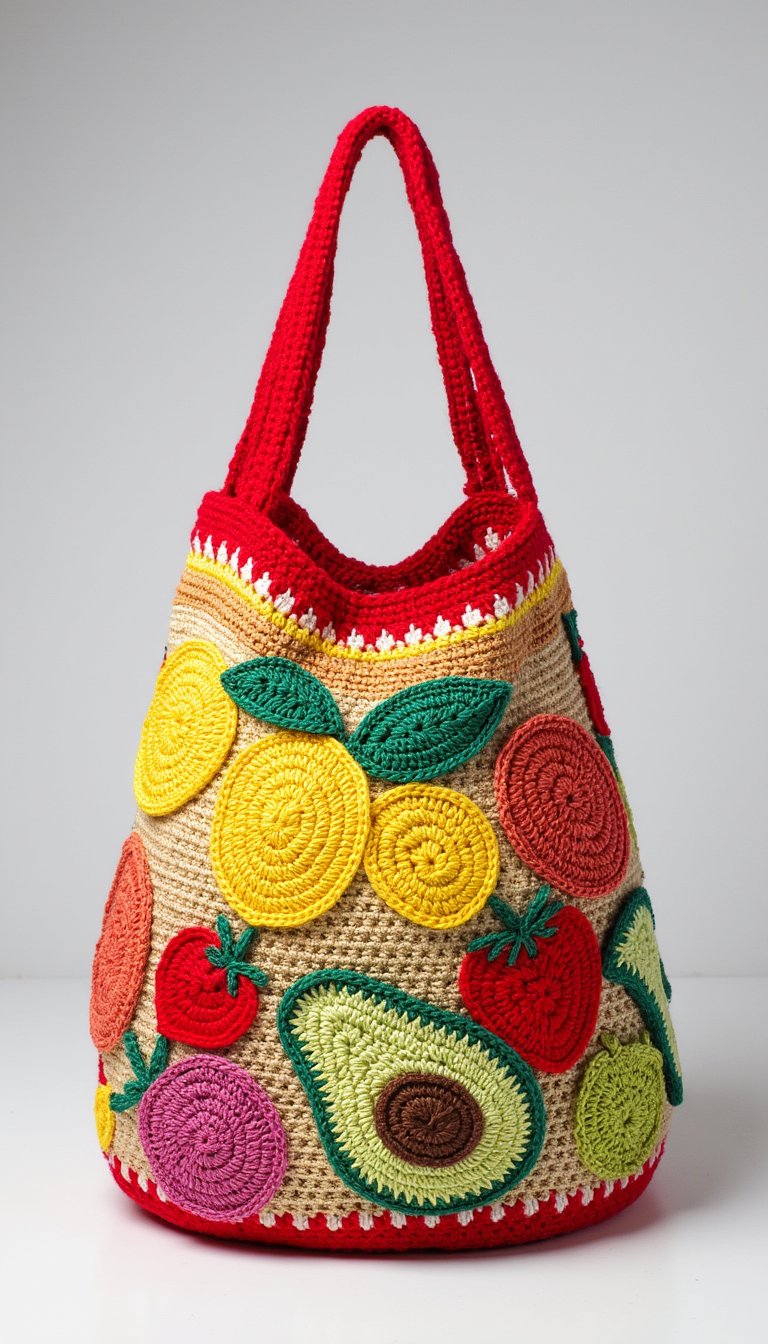 17. Market Bag with Fruit Motifs