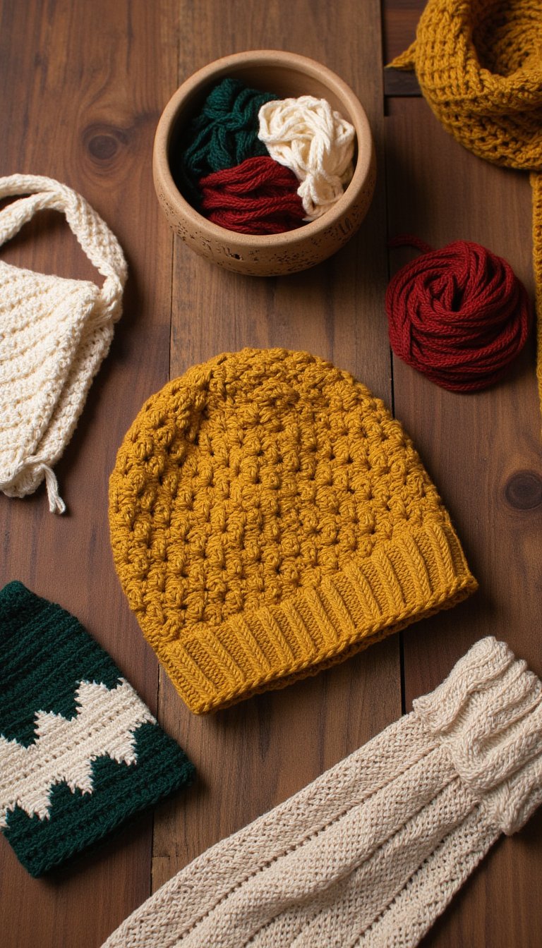 1. The Textured Slouch Beanie