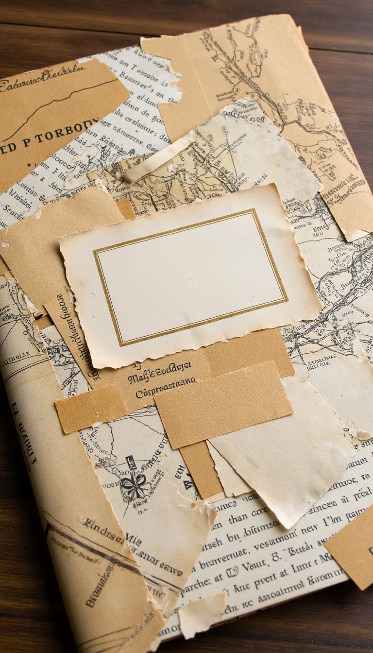 12. Decoupage with Book Pages or Maps