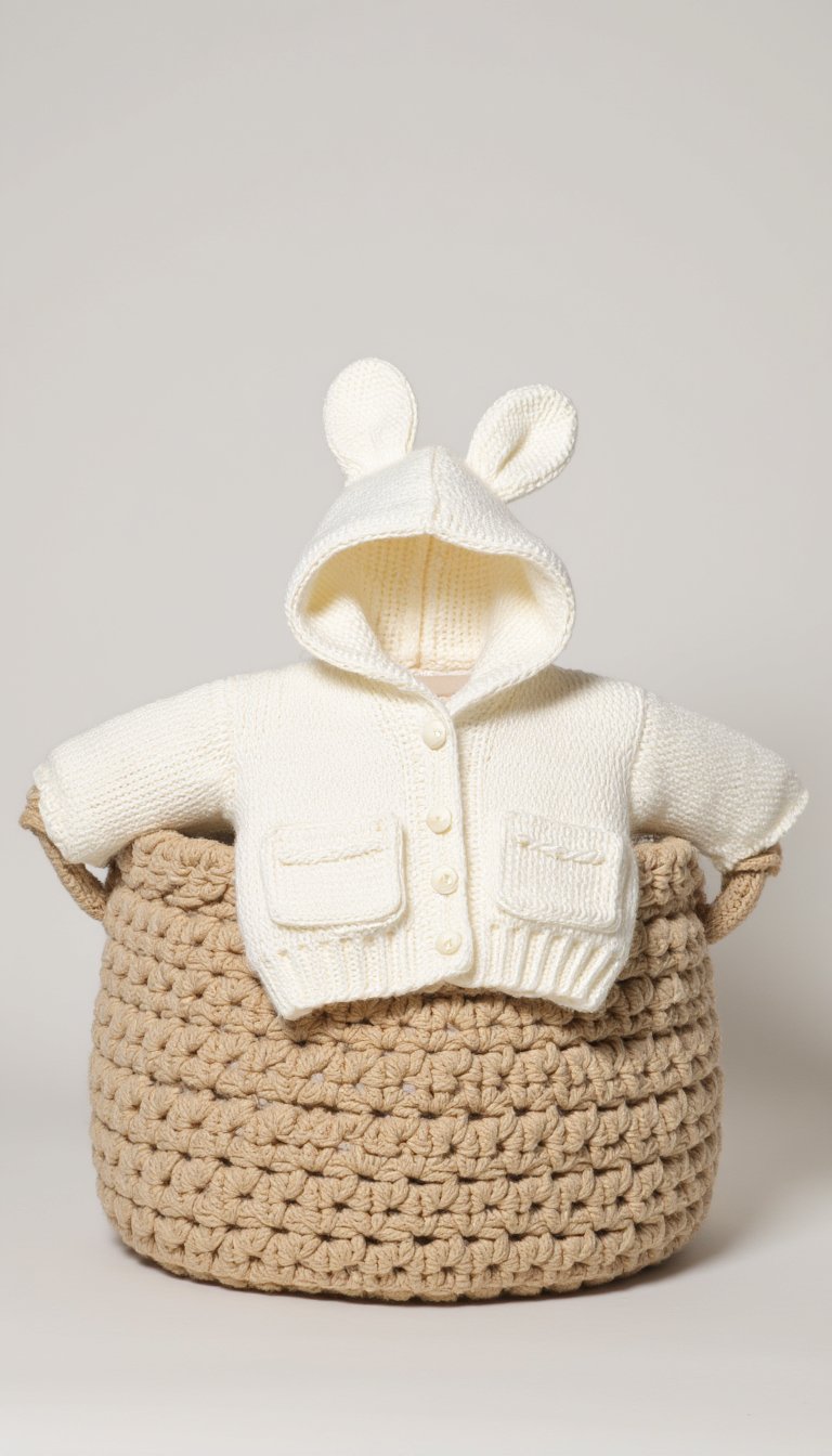 19. A Sweet Cardigan with Bunny Ears on the Hood