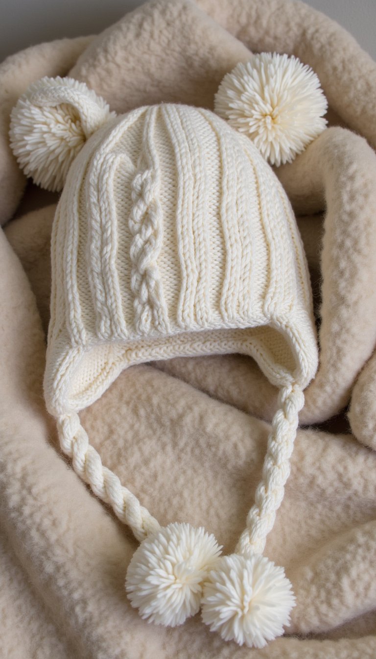 7. A Cabled Beanie with Ear Flaps