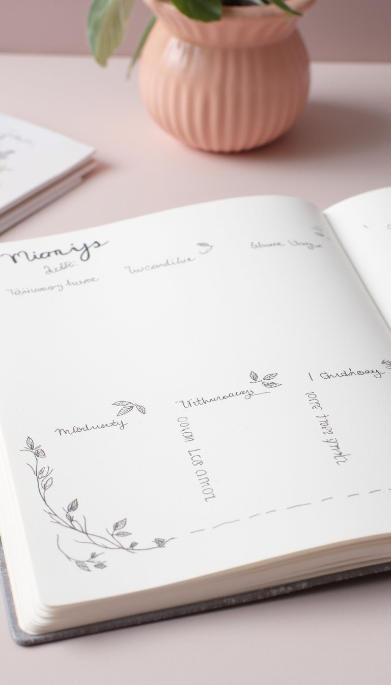 9. Aesthetic Weekly Spread with Functional Doodles