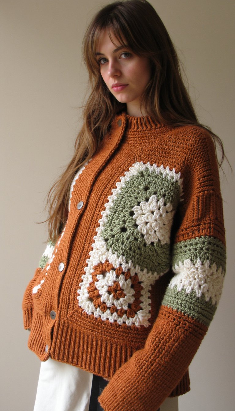 1. The Oversized Granny Square Cardigan