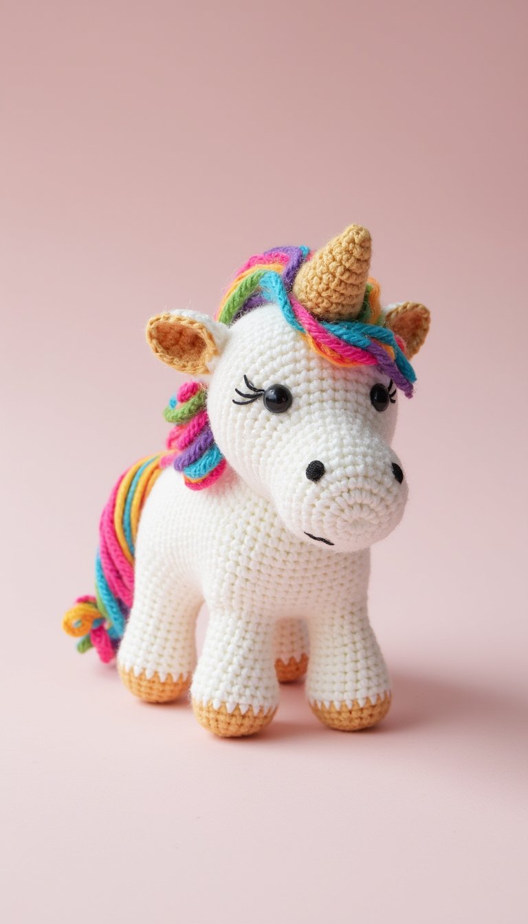 20. Whimsical Unicorn with a Rainbow Mane