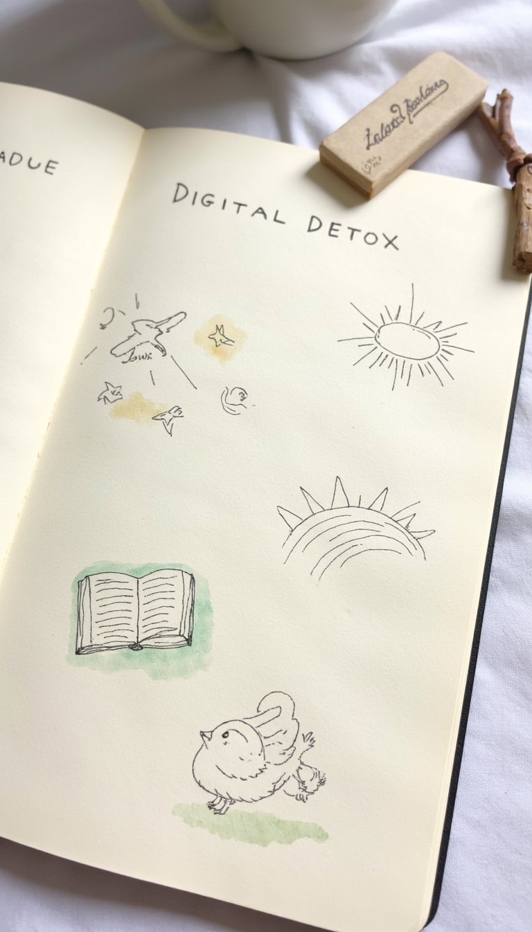 28. A "Digital Detox" Log with Doodles
