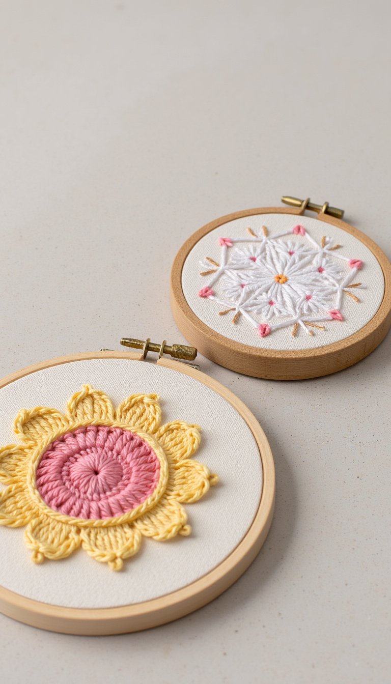 14. A Set of Embroidery Hoop Art