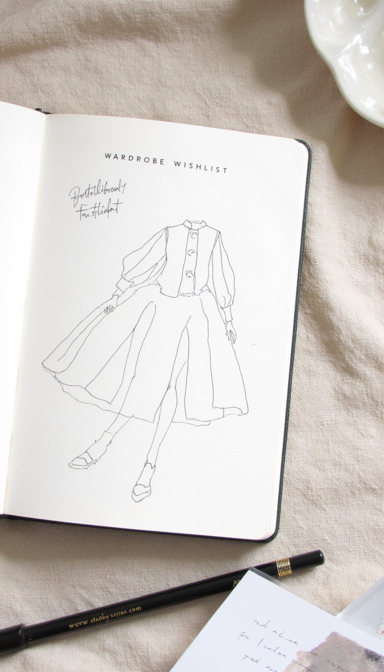 10. A "Wardrobe Wishlist" Fashion Sketch Page