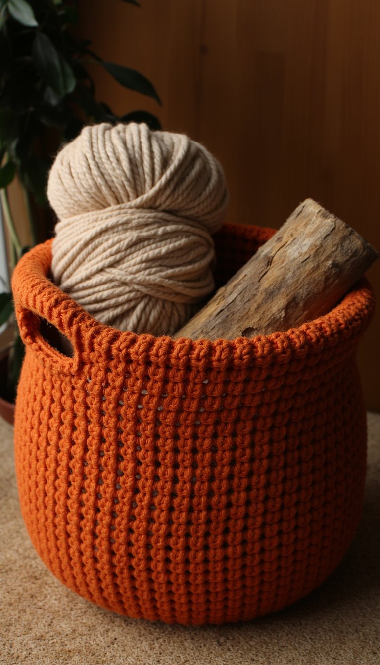 11. Chunky Basket for Firewood (or Yarn!)