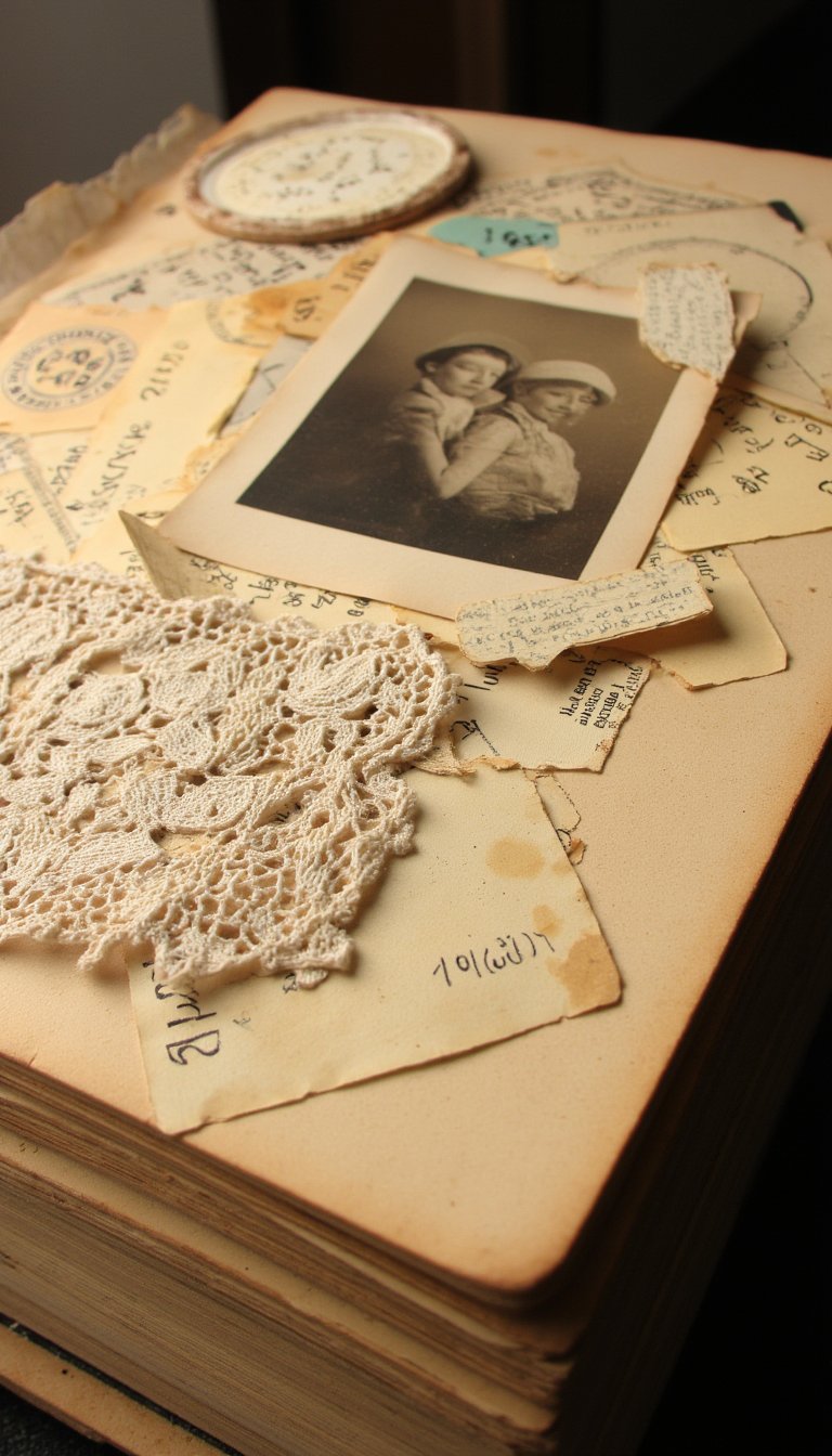 11. Tea-Stained Photo Album Spread