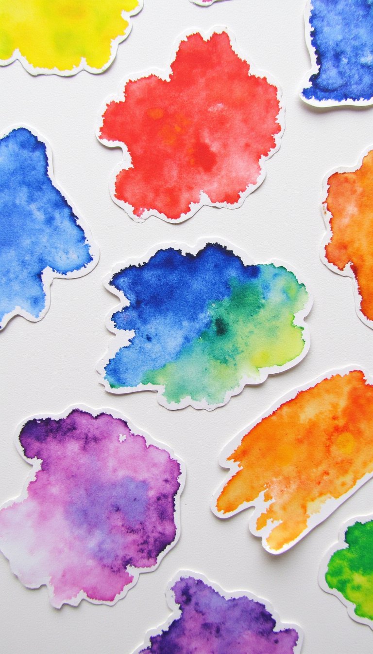 12. "Messy" Paint Stroke & Ink Blot Stickers