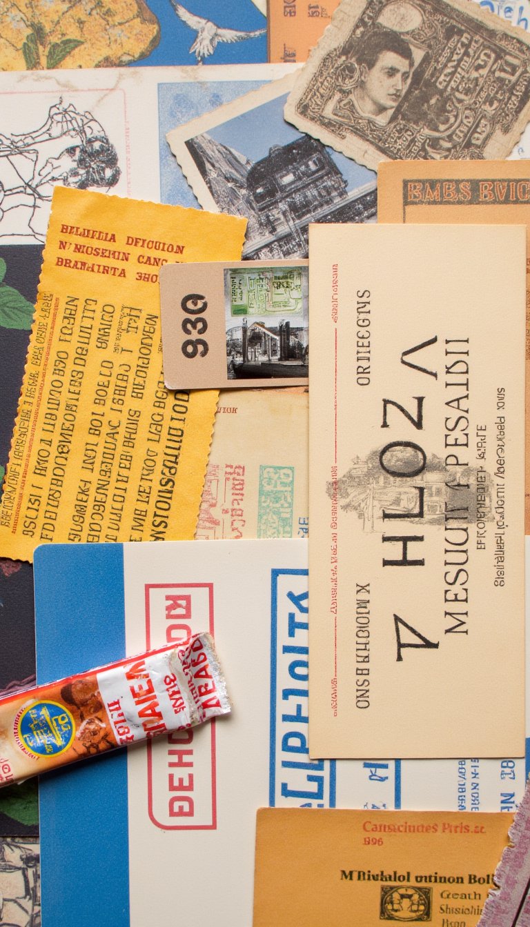 2. Travel Ticket & Ephemera Collage