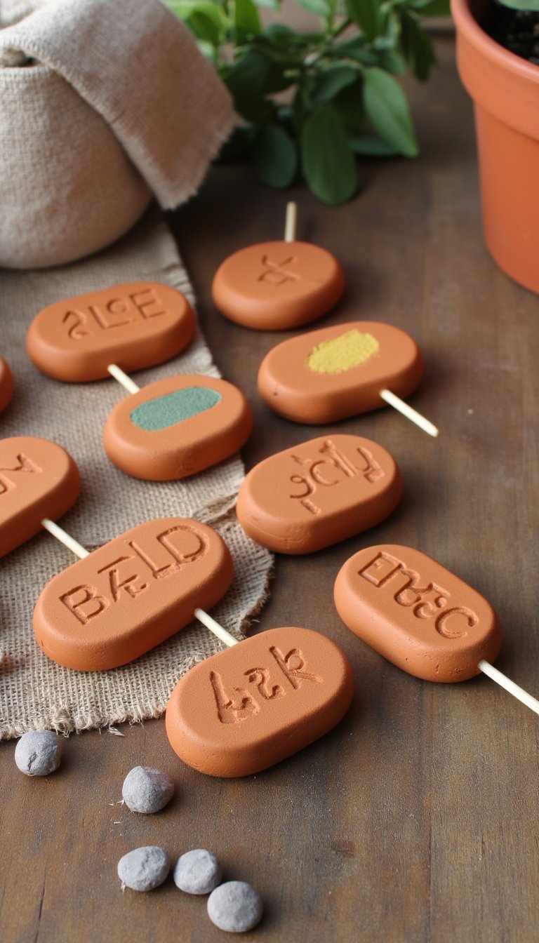 5. Hand-Stamped Kitchen Herb Markers