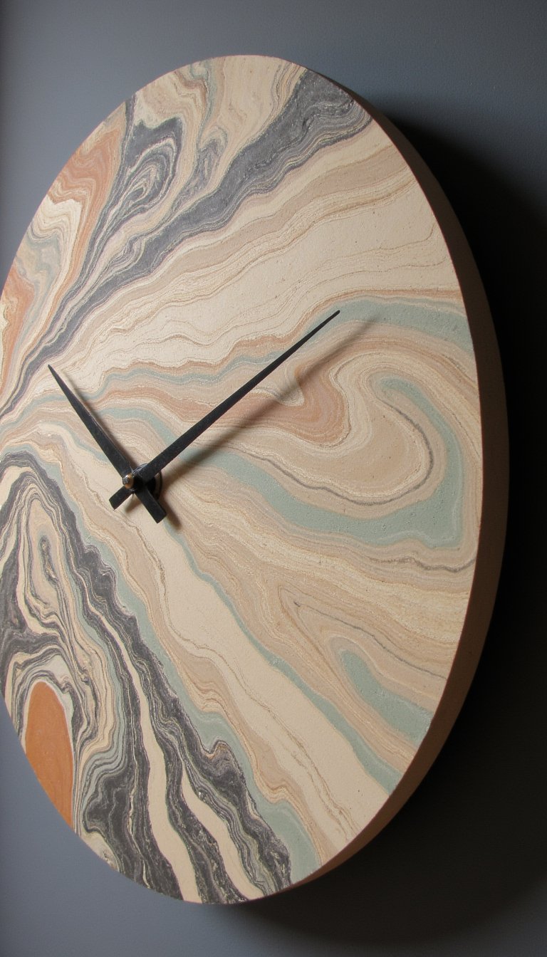 16. Swirled Clay Clock Face