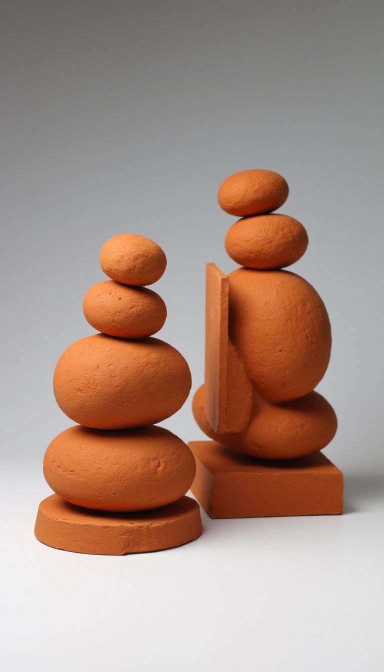 6. Sculptural Bookends with Weight