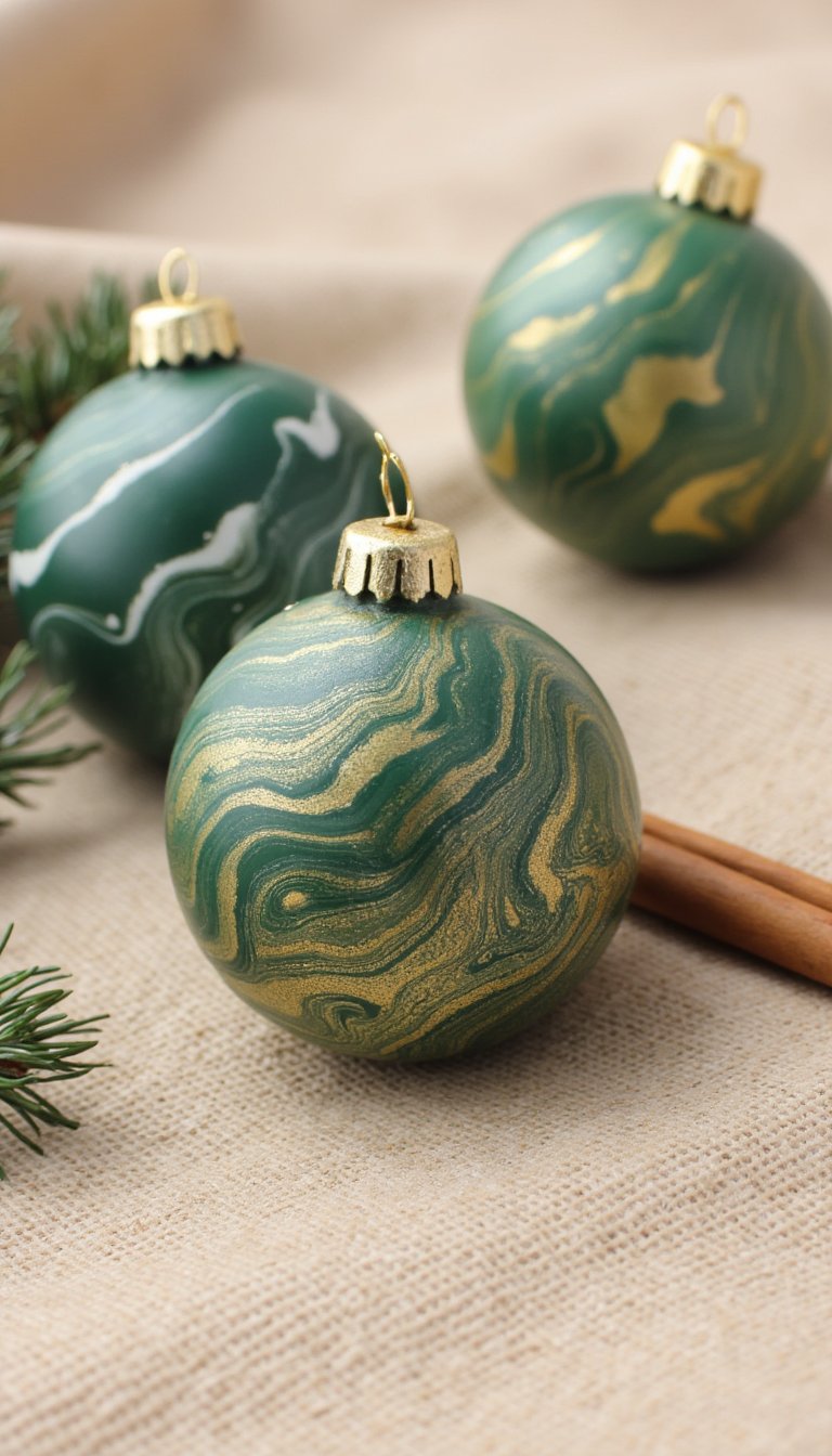 12. Marbled Clay Christmas Balls