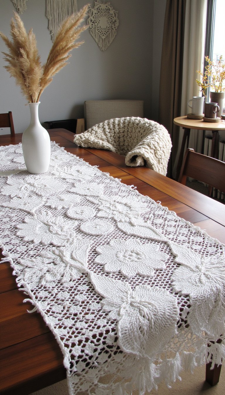 9. Elegant Doily-Inspired Table Runners