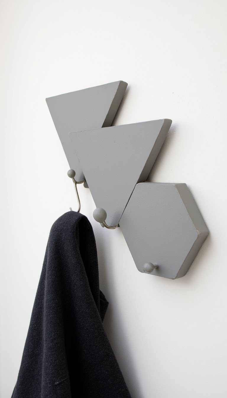 6. Geometric Clay Wall Hooks