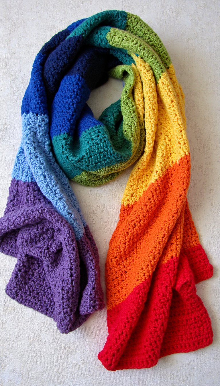 5. A Seamless Gradient Crochet Scarf