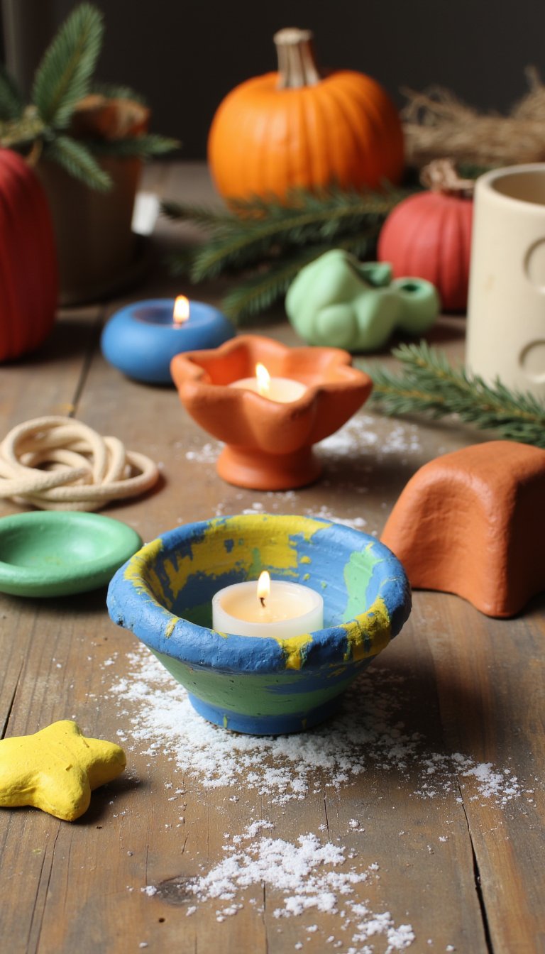 21. Clay Candle Holders
