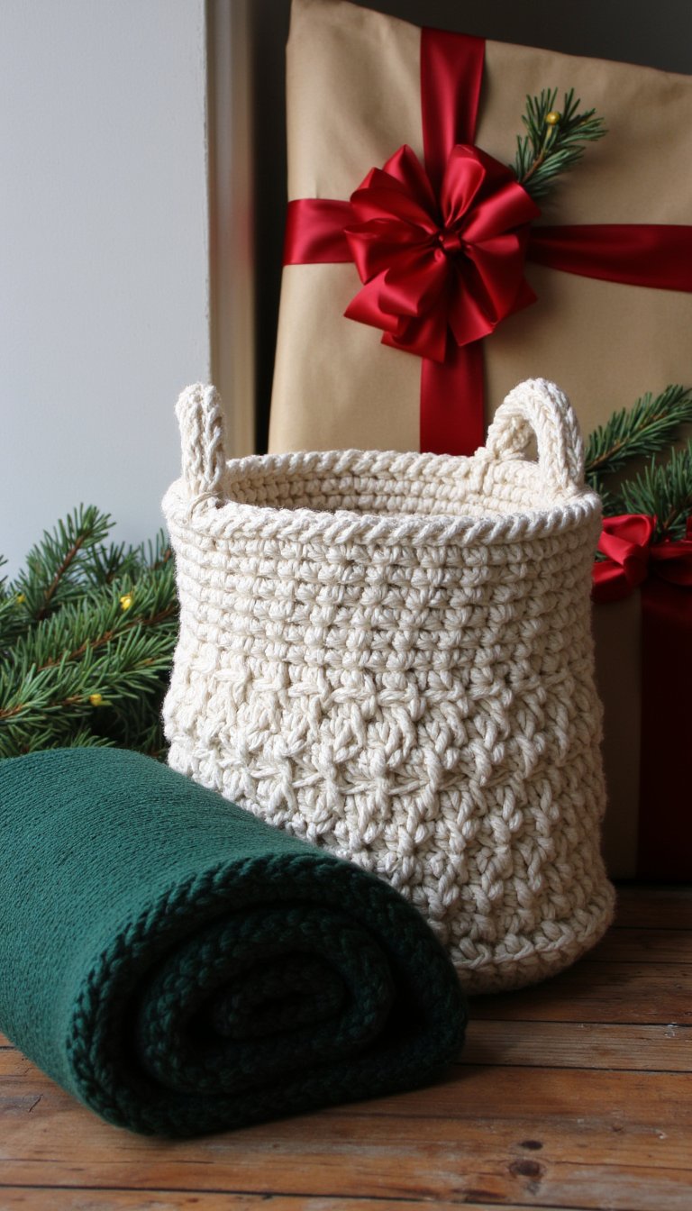 13. Chunky Basket for Blanket Storage