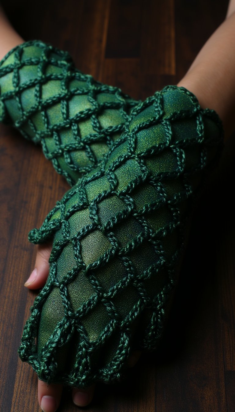 15. Dragon-Scale Fingerless Gloves