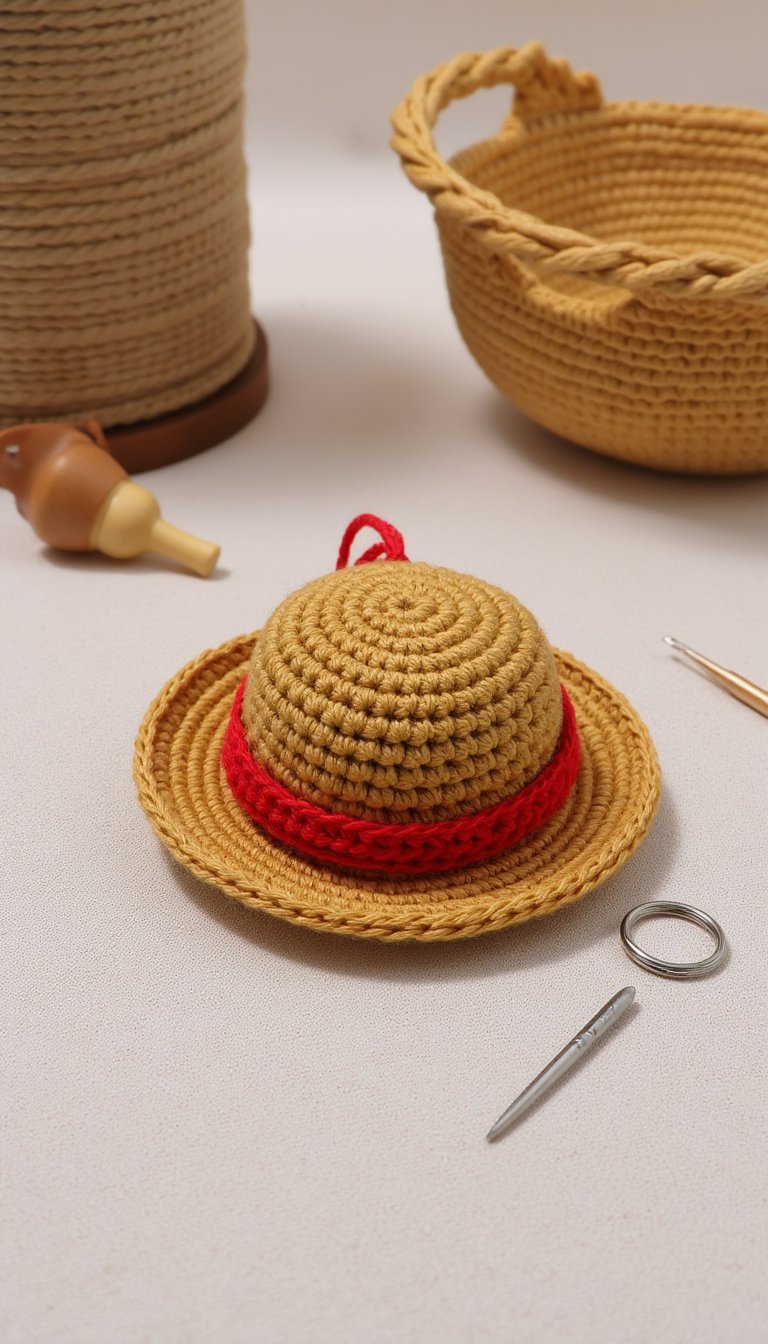 18. Luffy's Straw Hat Keychain