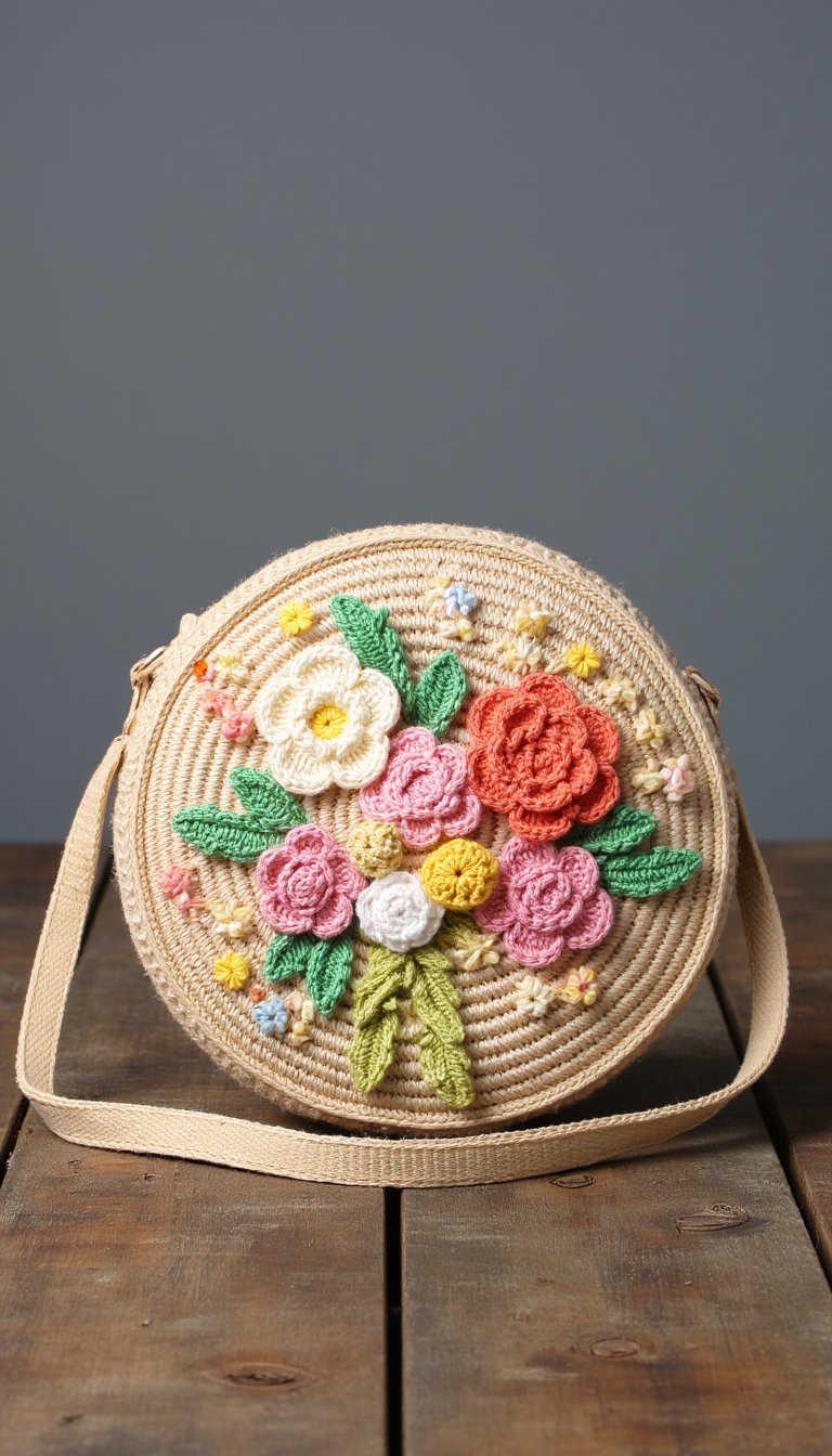 10. The Flower-Embellished Circle Bag
