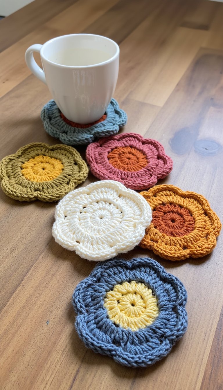 11. Cozy & Practical Flower Coasters