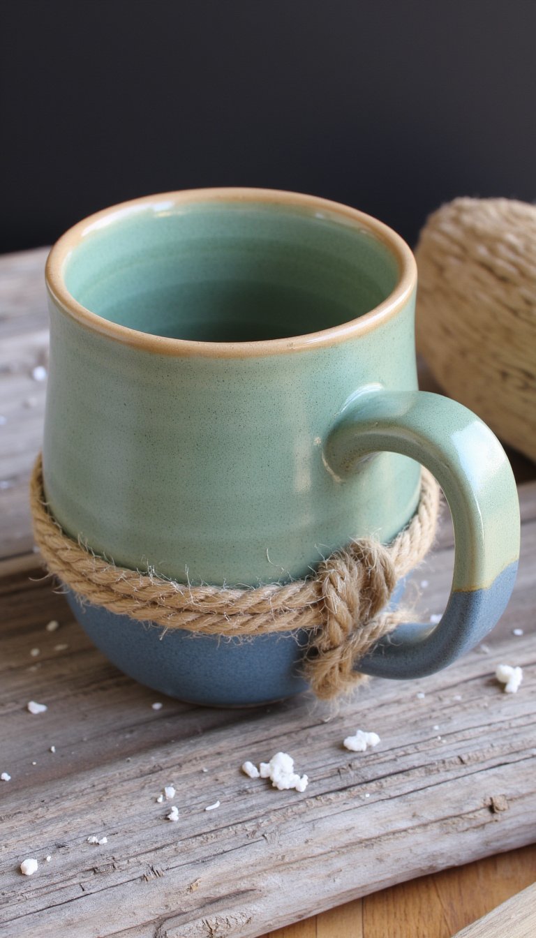 8. Nautical Rope-Wrapped Mug Handles