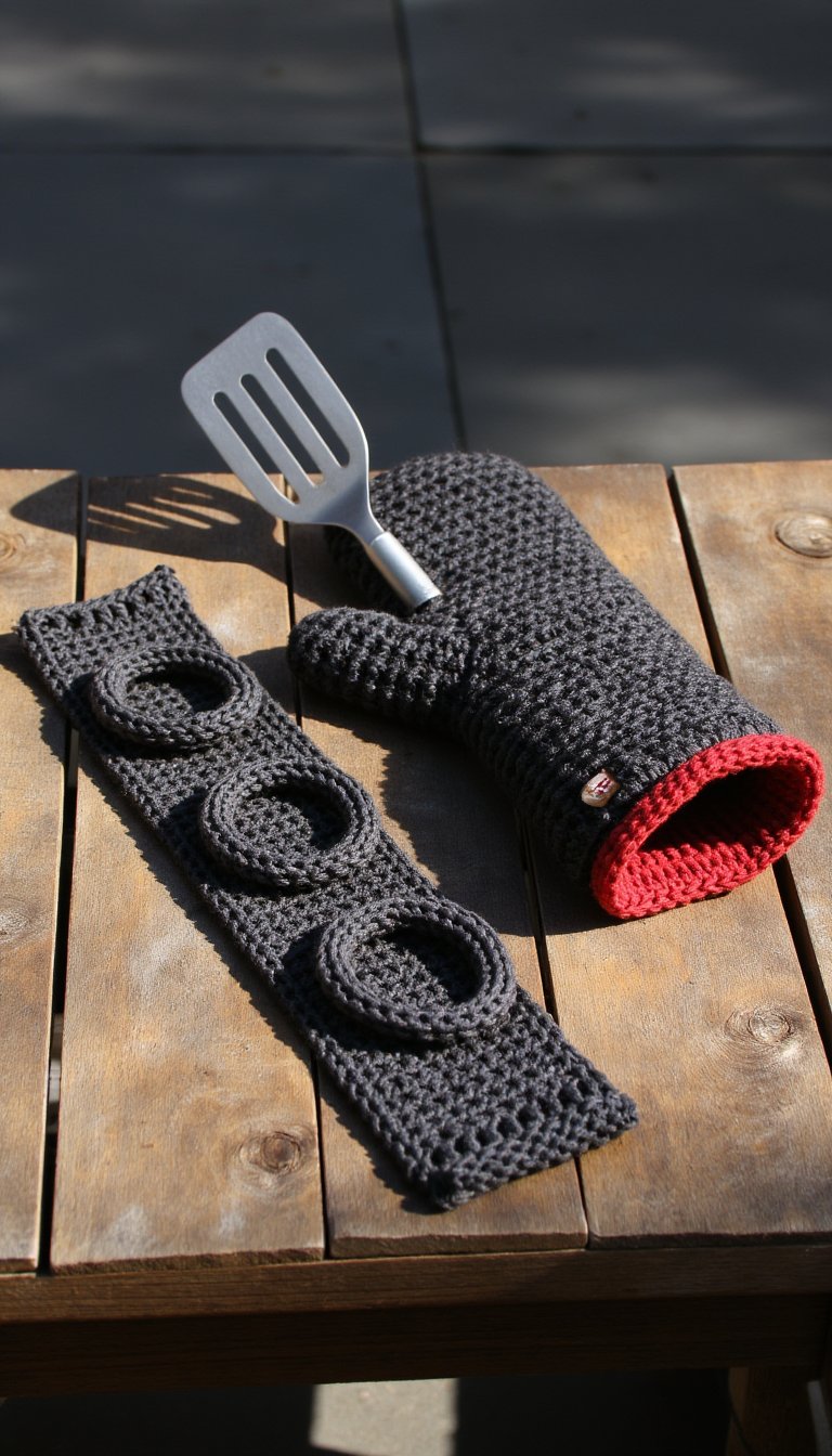 11. Grill Master Set: Mitt & Tool Holders