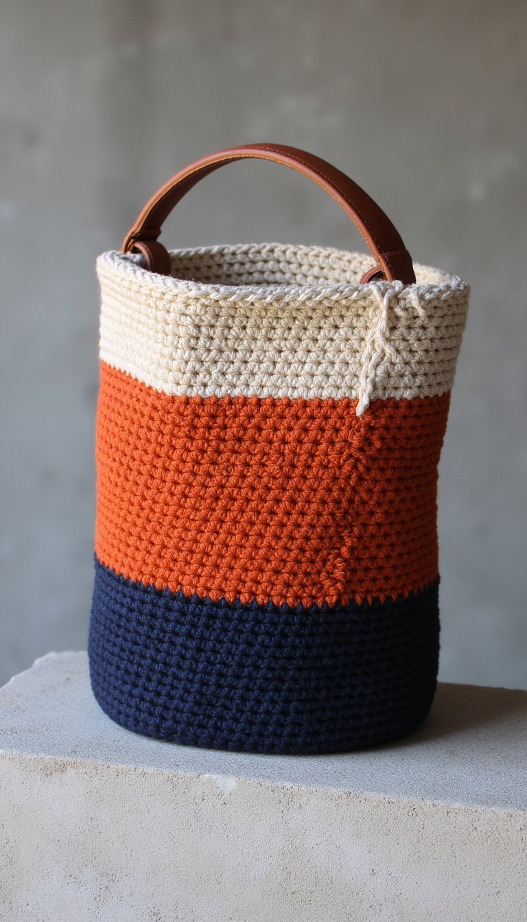 6. The Color-Blocked Bucket Bag