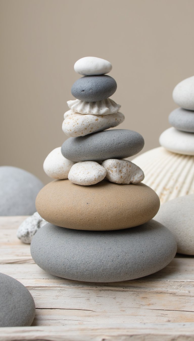 16. Miniature Clay "Beach Stack" Sculptures