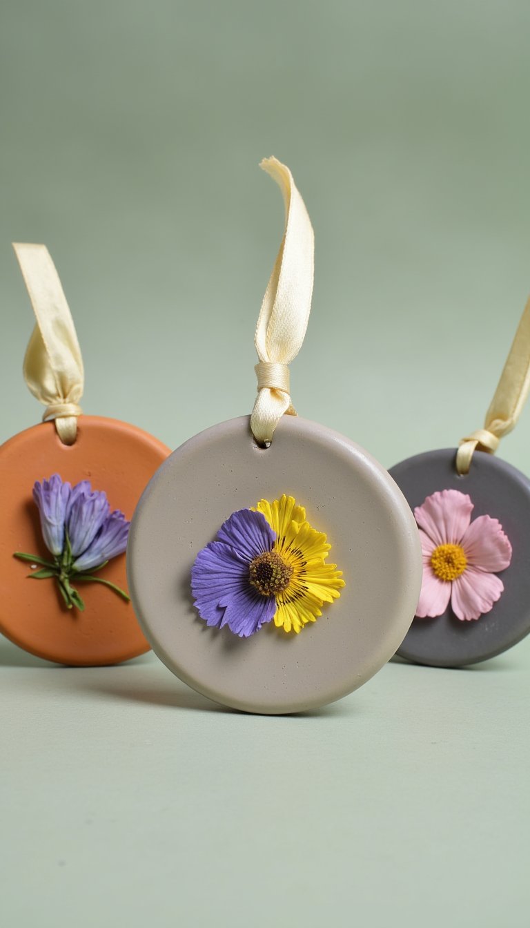 16. Pressed Flower Ornaments