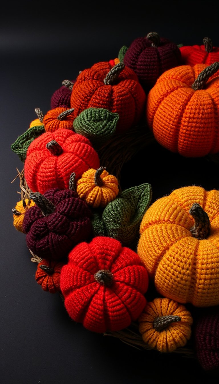 13. Gradient Ombré Pumpkin Wreath