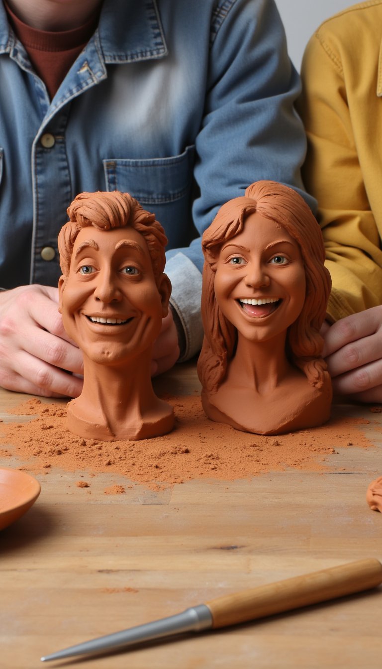 4. Create Caricature Busts of Each Other