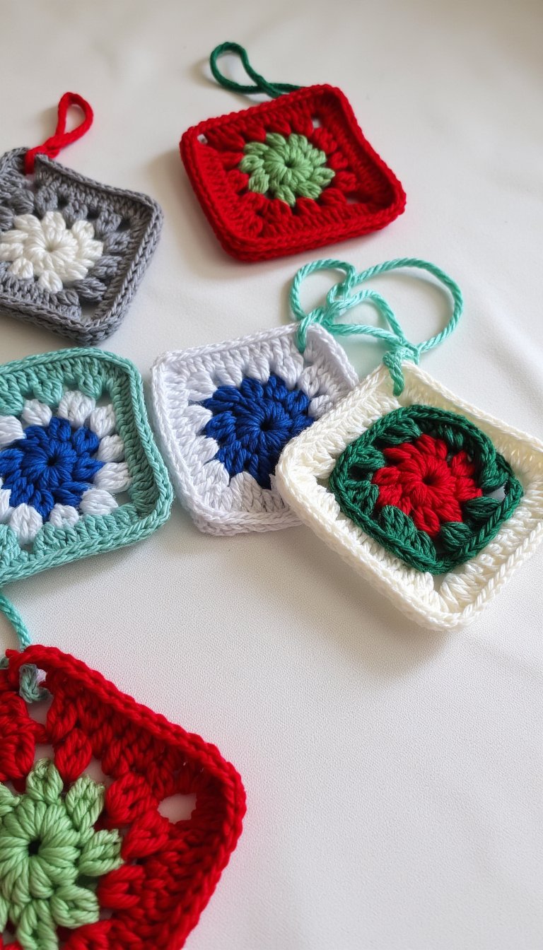 1. The Always-Classic Granny Square Tree Ornaments